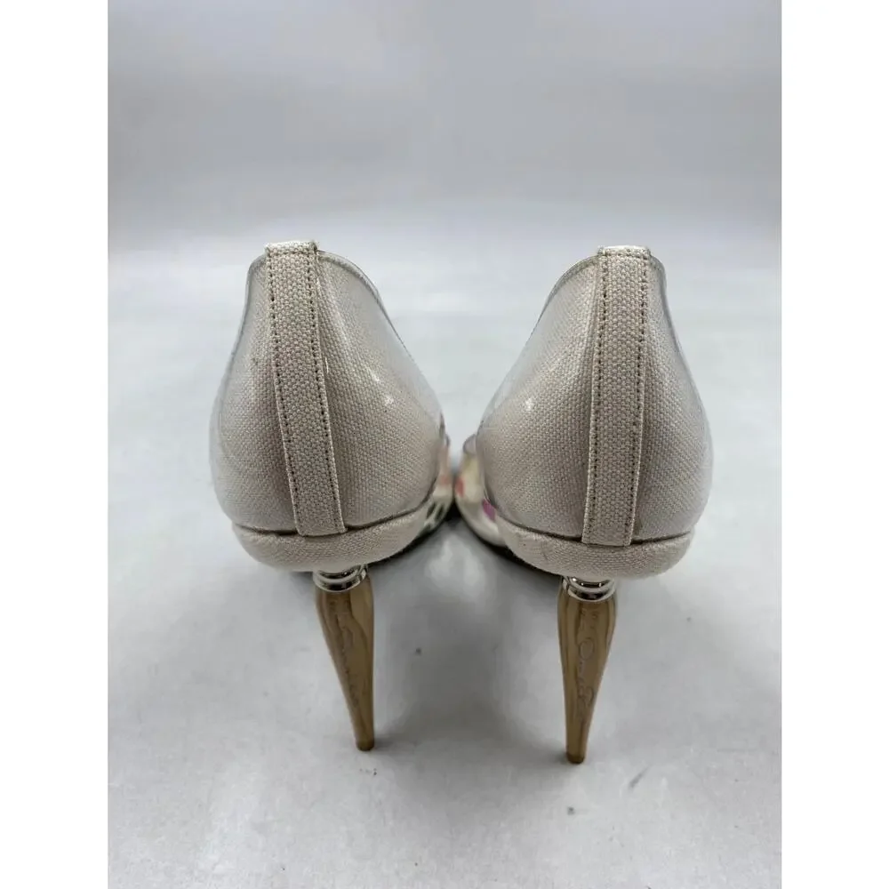 Oscar de la Renta LIMITED EDITION Paint Splatter PVC Mariacarla Pumps Sz. 41